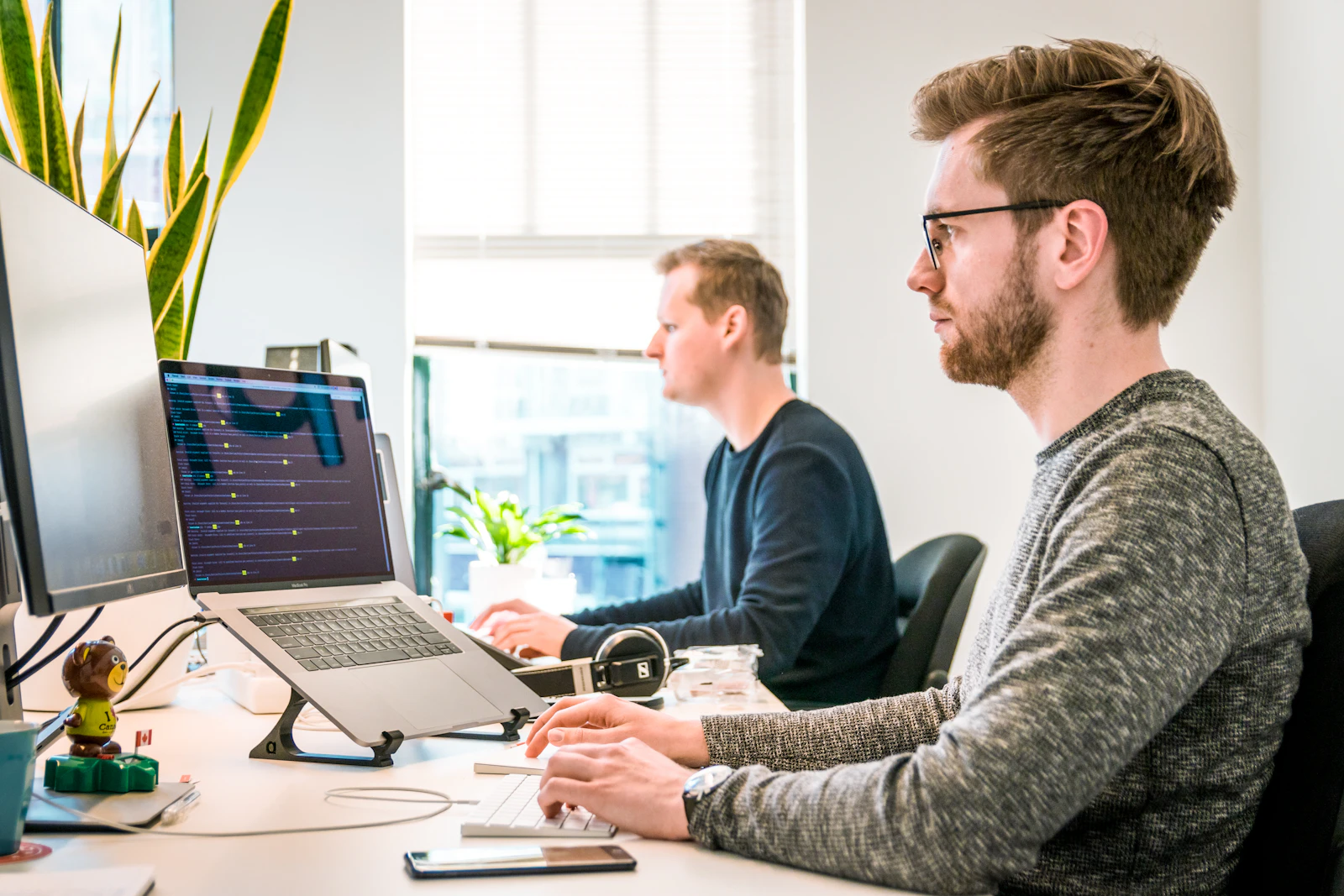 Software studio team reviewing scope